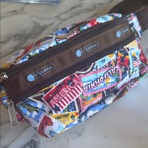 RARE! LeSportsac American Print Stamp Double Zip Belt Bag